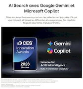 Le badge lauréat des CES Innovation Awards 2026 dans la catégorie Intelligence artificielle reconnaît la recherche Multi-AI avec Google Gemini et Microsoft Copilot.
